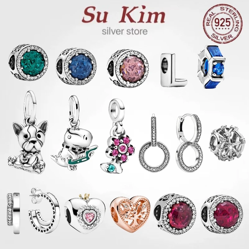 

925 silver New crown star love heart clip DIY Beads Fit Original Pan charms silver 925 Bracelet Bead For Women Jewelry making