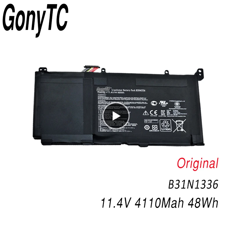 GONYTC B31N1336 Аккумулятор для ноутбука ASUS VivoBook C31 S551 S551L S551LB S551LA R553L R553LN R553LF K551L K551LN V551L