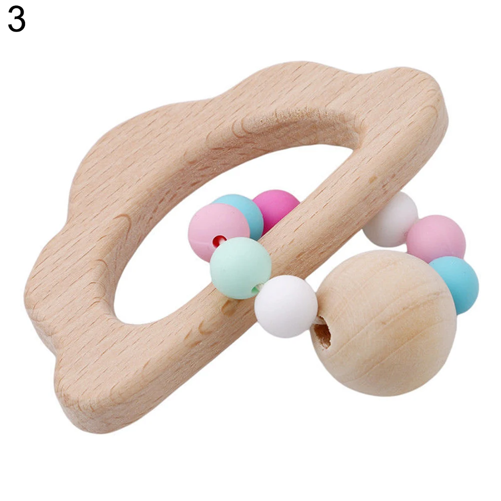 Деревянные детские браслет медведь с облаками Луной и ювелирные изделия в форме