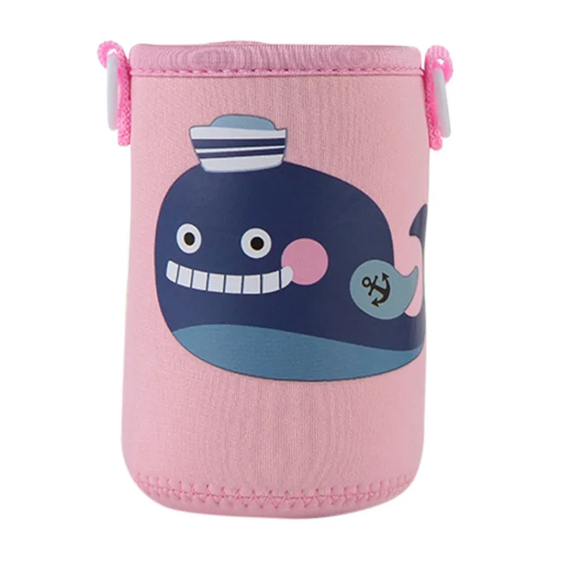 New 400ML-500ML Baby Cartoon Cups Wash Water For Kids Learn Drink Feeding Bottles Warmer Cover With Strap Rope | Мать и ребенок