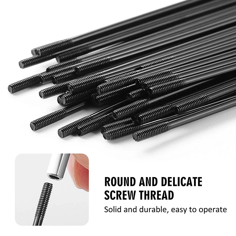 

36Pcs 14G J Bend 261mm Bicycle Mountain Bike Steel Spokes Bike Spokes with Nipples Wheel Parts