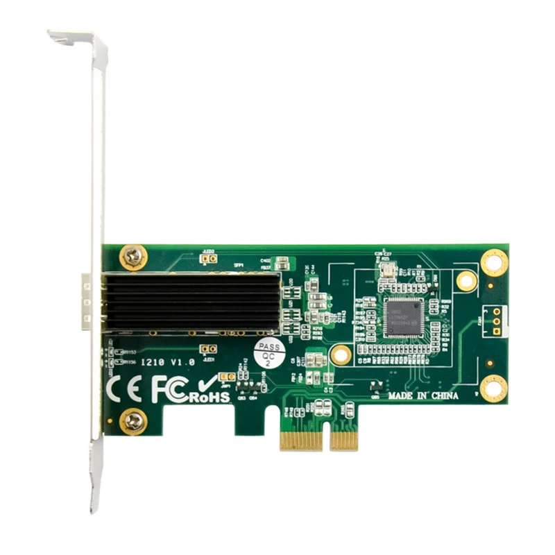 PCI-E оптоволоконная сетевая карта X1 I210AS один порт 1000M Ethernet SFP оптический