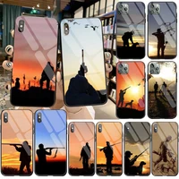 hunter dog hunting customer high quality phone case tempered glass for iphone 11 pro xr xs max 8 x 7 6s 6 plus se 2020 case