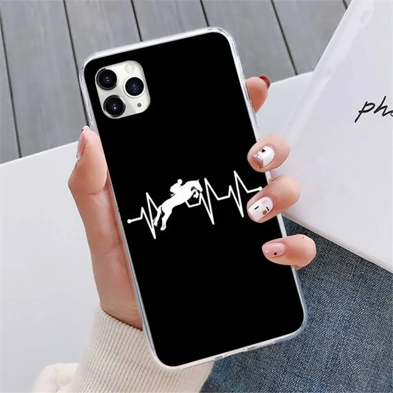 

Horse Pony Horse Heartbeat Phone Case For iphone 12 5 5s 5c se 6 6s 7 8 plus x xs xr 11 pro max mini