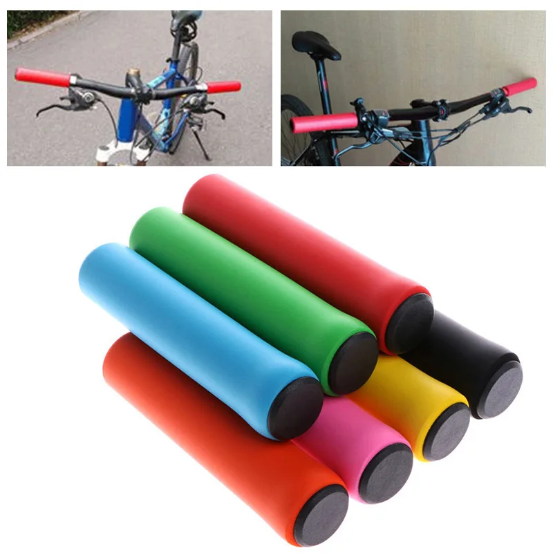 

2pcs Bicycle Handlebar Grips Soft Silicone Outdoor MTB Road Bike Sponge Grips Cover Anti-slip Strong Support Grips Cycling Part