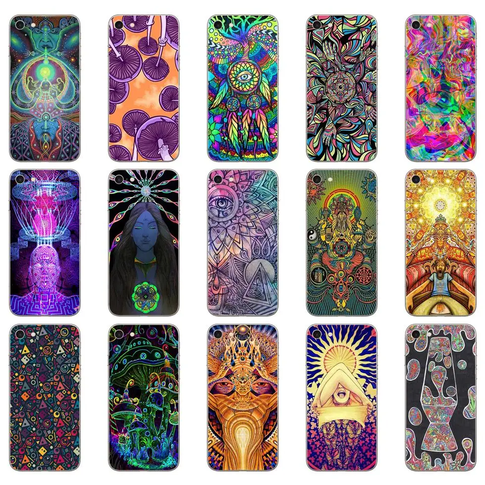 Мягкий силиконовый чехол 198DD с психоделическим рисунком для iphone 5 5s se 6 6s 8 plus 7 Plus X XS