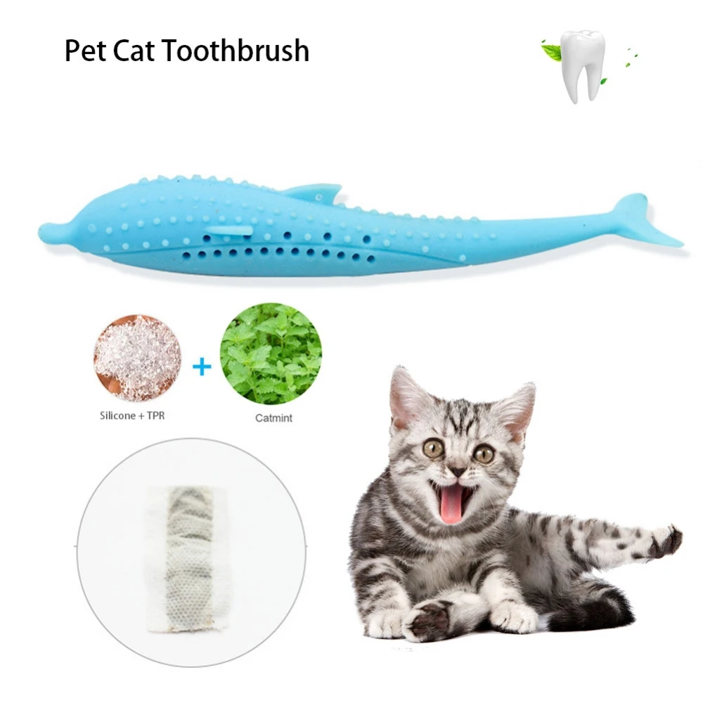 Зубная щетка в форме кошки и рыбы С Кошачьей Мятой для домашних животных зубная