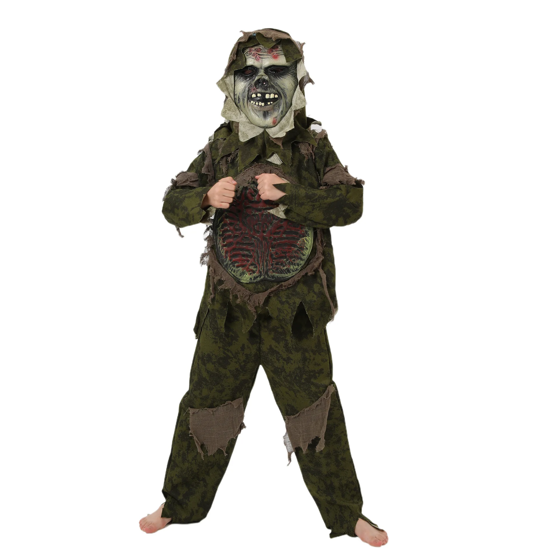 Kids Rotten Skeleton Zombie Costume Scary Bone Cosplay Boys Hallowee Costume For Girls Fancy Dress Up Purim Canival Outfit 2022