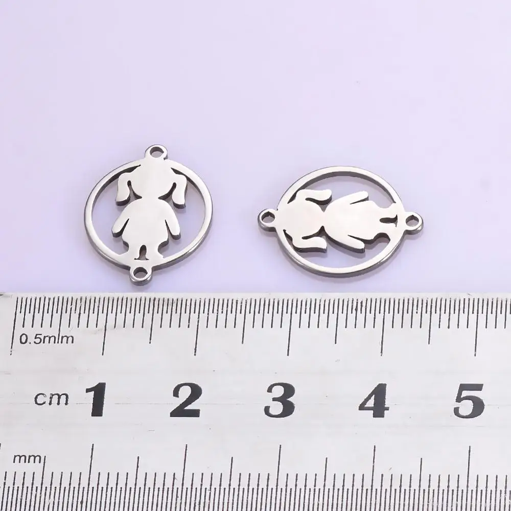20 шт. женские браслеты с подвесками соединители из нержавеющей стали круглый