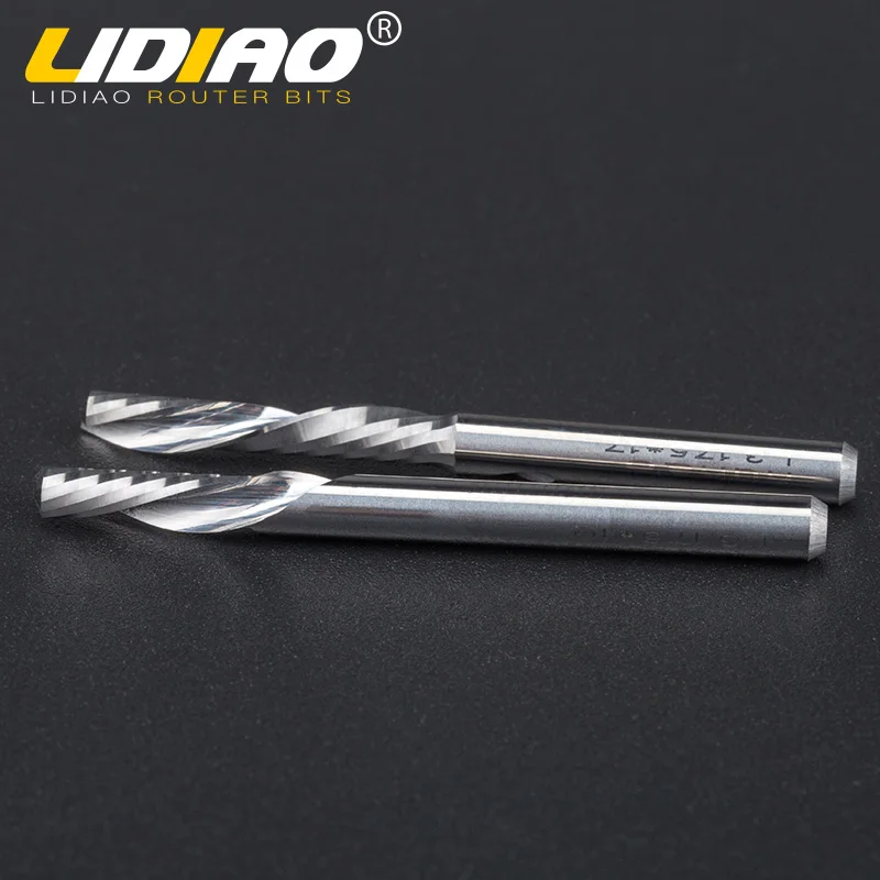 1 шт. 3 175 мм хвостовик одинарная фреза Левая спираль вниз для Al пластика