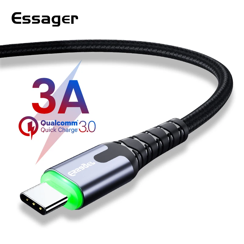 0 25 м/0 5 м/1 м/2 м/Led 3A Кабель с разъемом Usb типа C для зарядки Snelle отправка провода Samsung