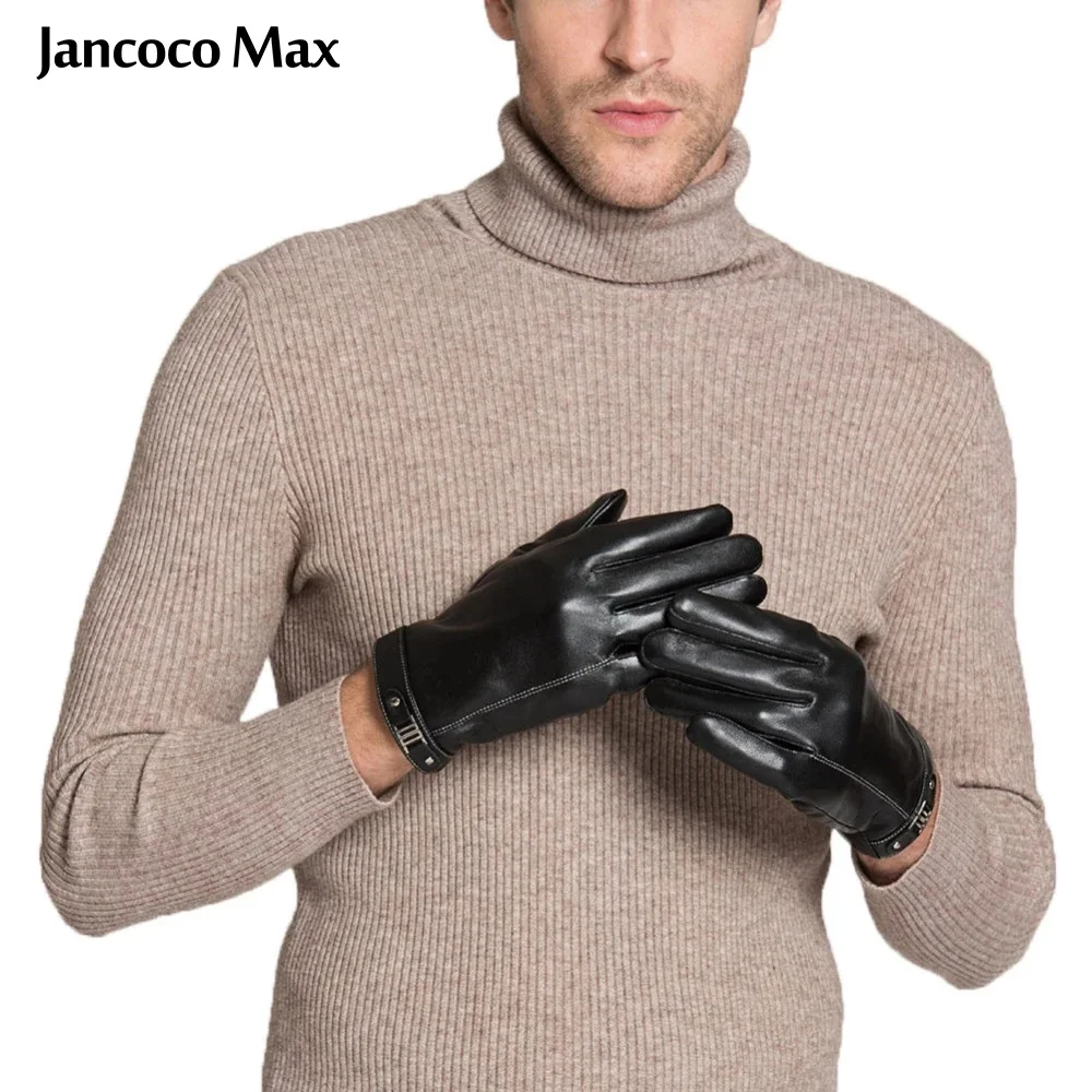 Jancoco Max черные перчатки из натуральной овчины для мужчин новые модные брендовые