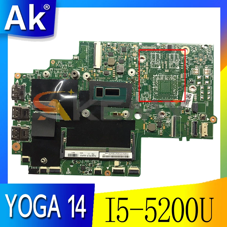 

Akemy For Lenovo Thinkpad S3 YOGA 14 13323-2 448.01110.0021 Laptop Motherboard CPU I5 5200U DDR3 100% Test Work