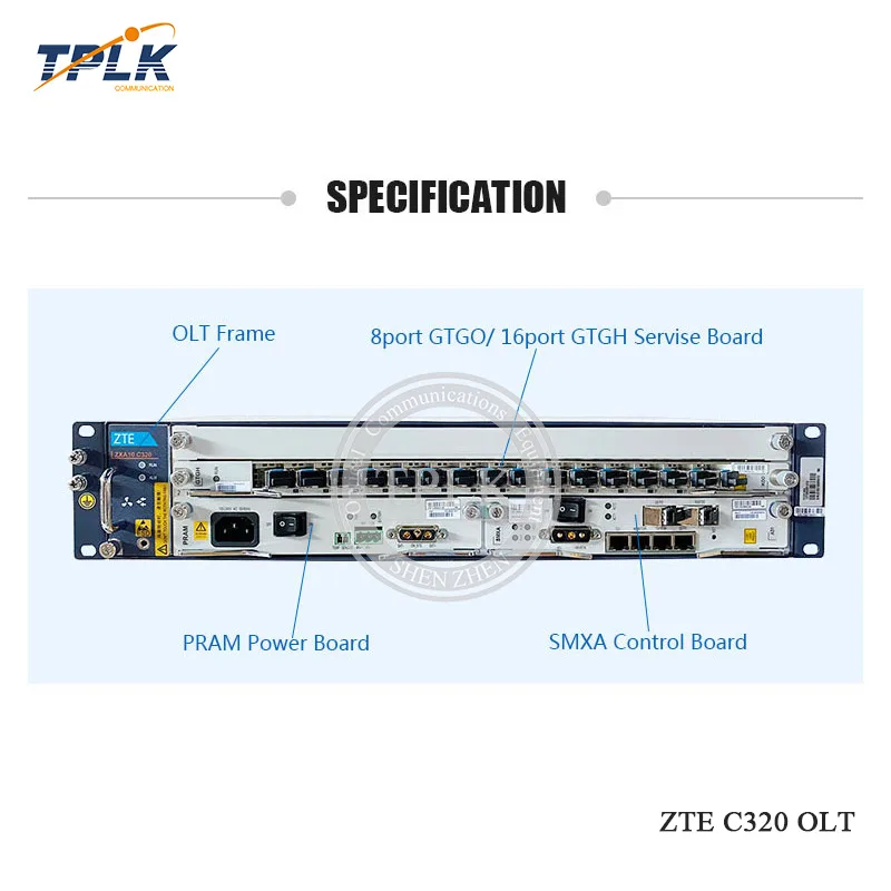 100% оригинальный новый C320 Mini OLT с 2*10G SMXA/3 + 16 портами GTGH C плата (с шт. SFP) DC