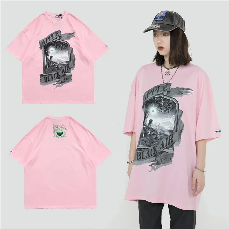 

Men Cotton T Shirt Oversized T-shirt Men's Clothing Tshirts Graphic Anime Comfortable The skeleton pattern Apple design