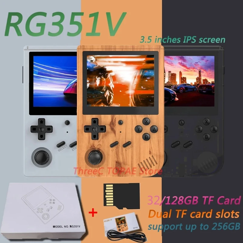 Карманная игровая ретро мини консоль X6HA RG351V 128G 3 5 дюймовый экран|Портативные