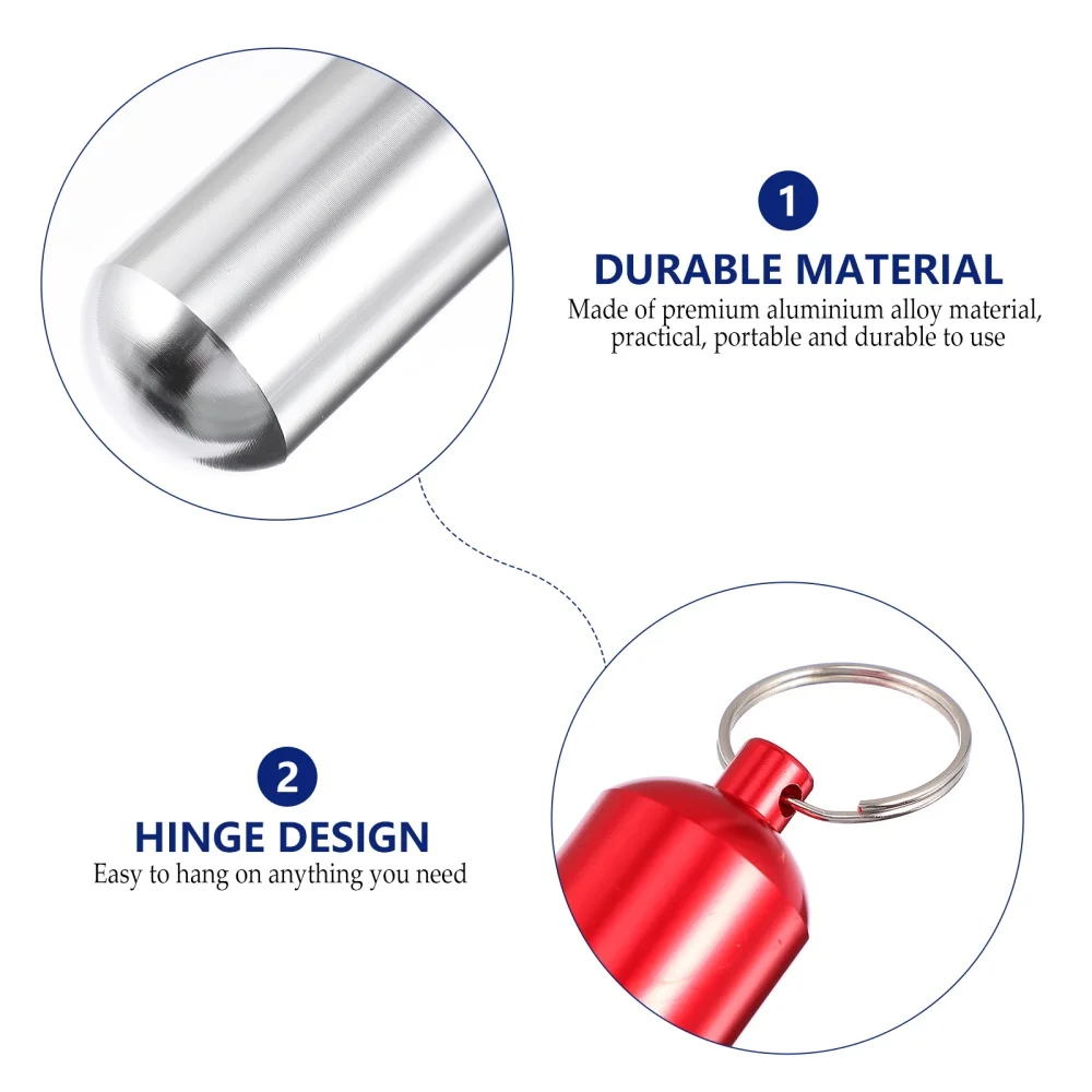 

5pcs Durable Capsule Boxes Keychain Pill Boxes Pill Cases (Assorted Color)