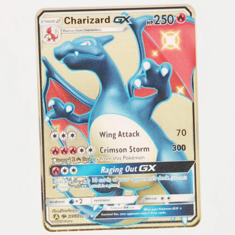 

Newest Pokemon Vmax V GX EX Shiny Golden Metal Card Game Tag Team Fighting Order Series Children's Gifts Gifts for Children