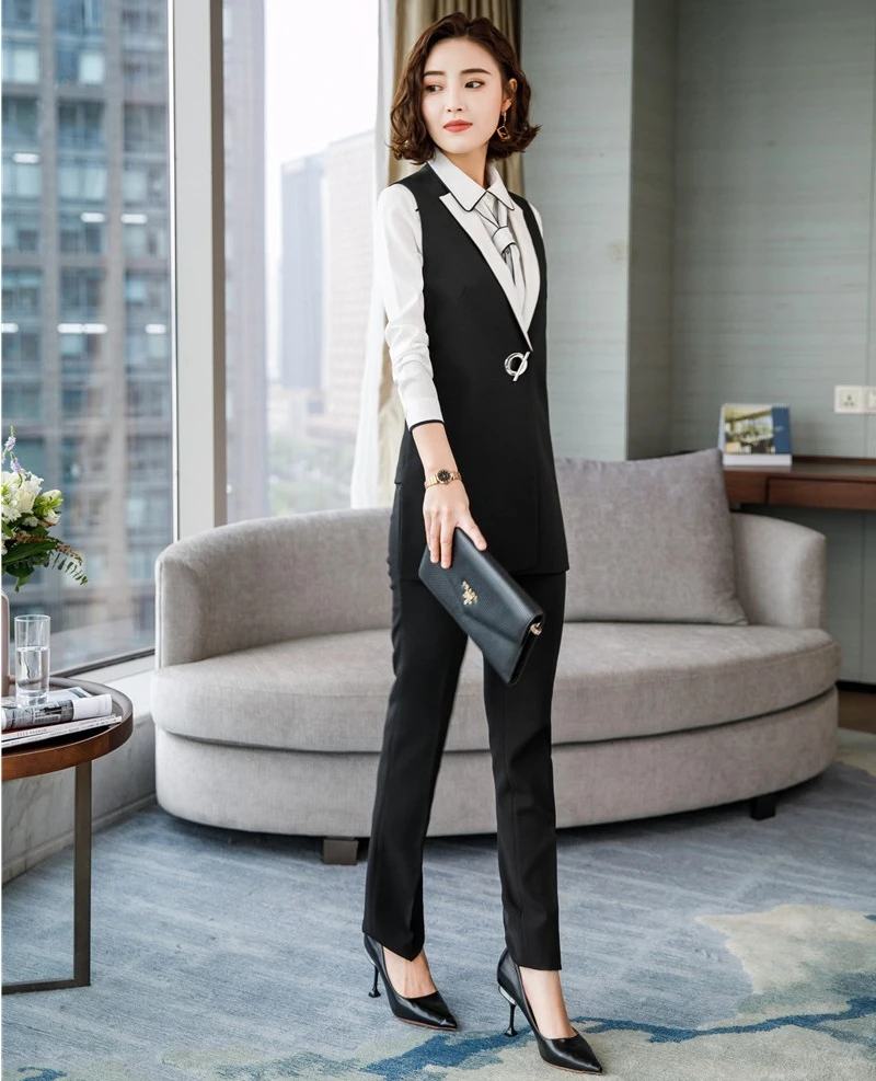Униформа дизайнерские брючные костюмы для женщин деловые рабочие со штанами