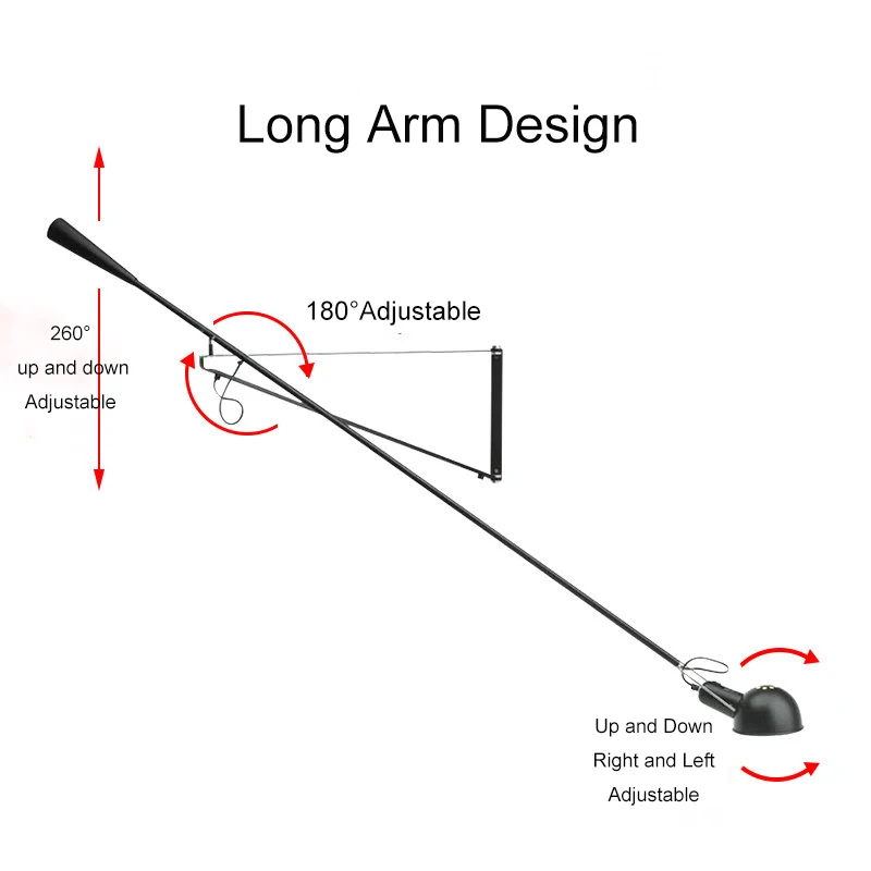 Длинный светодиодный настенный прикроватный светильник Европейский