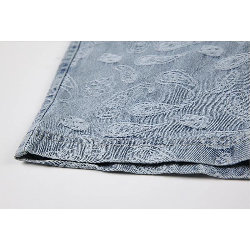 

Summer Loose Casual 5 Point Jeans Women 2021 Japanese Style Vintage Wash Jacquard Shorts Ladies Straight Denim Shorts Streetwear