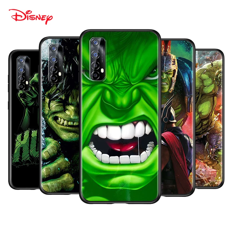 

Silicone Black Cover Marvel Hulk Avengers For Realme 2 3 3i 5 5S 5i 6 6i 6S 7 Global X7 Pro 5G Phone Case Shell