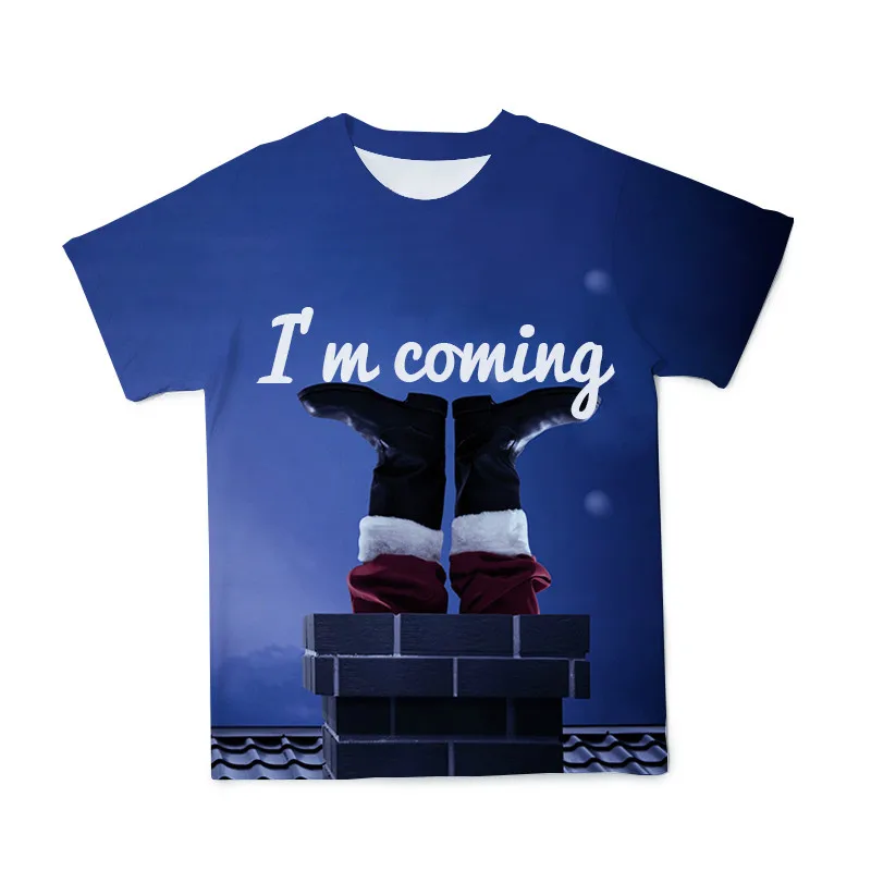 

Santa Claus 3D Cartoon T-shirt Men's Anime Clothes T-shirt Snowman Print Funny T-shirt Plus Size 110-6XL, 2021