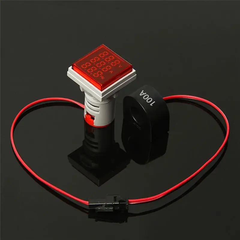 3 в 1 Вольтметр Амперметр Гц измеритель частоты 22 мм Цифровой Ток Напряжение Amp