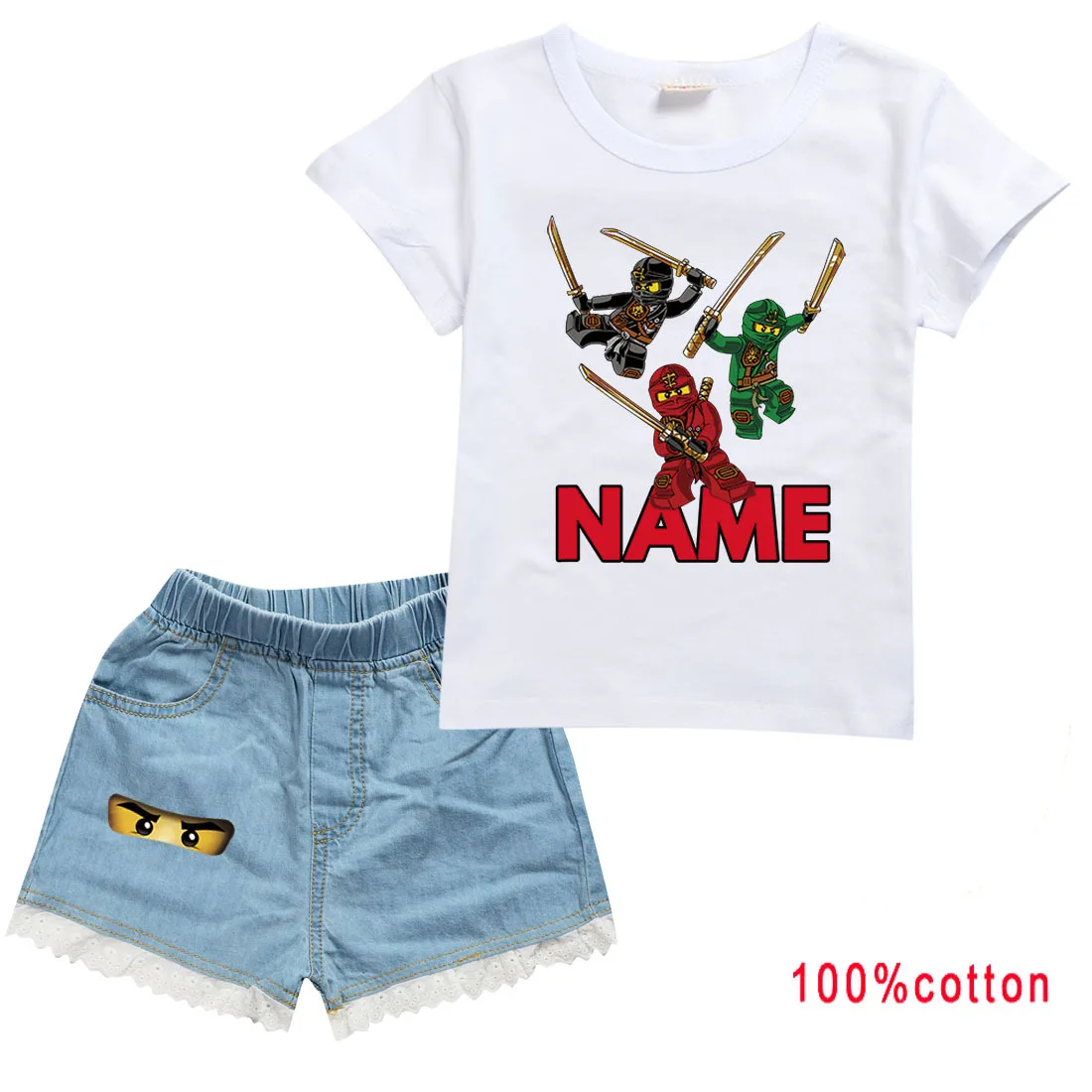 

2021 Girls Boutique Outfits Baby Girl Summer Anime Pattern Clothes Sets Children T-shirt +short Pants 2pcs Set Clothes for Kids