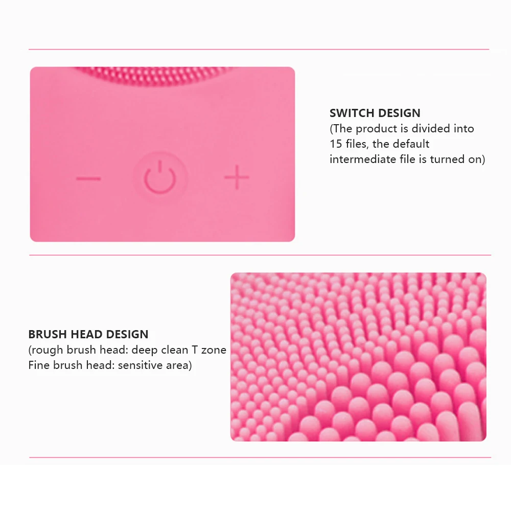 Ультразвуковая электрическая щетка для мытья лица вибрация удаления угрей кожи