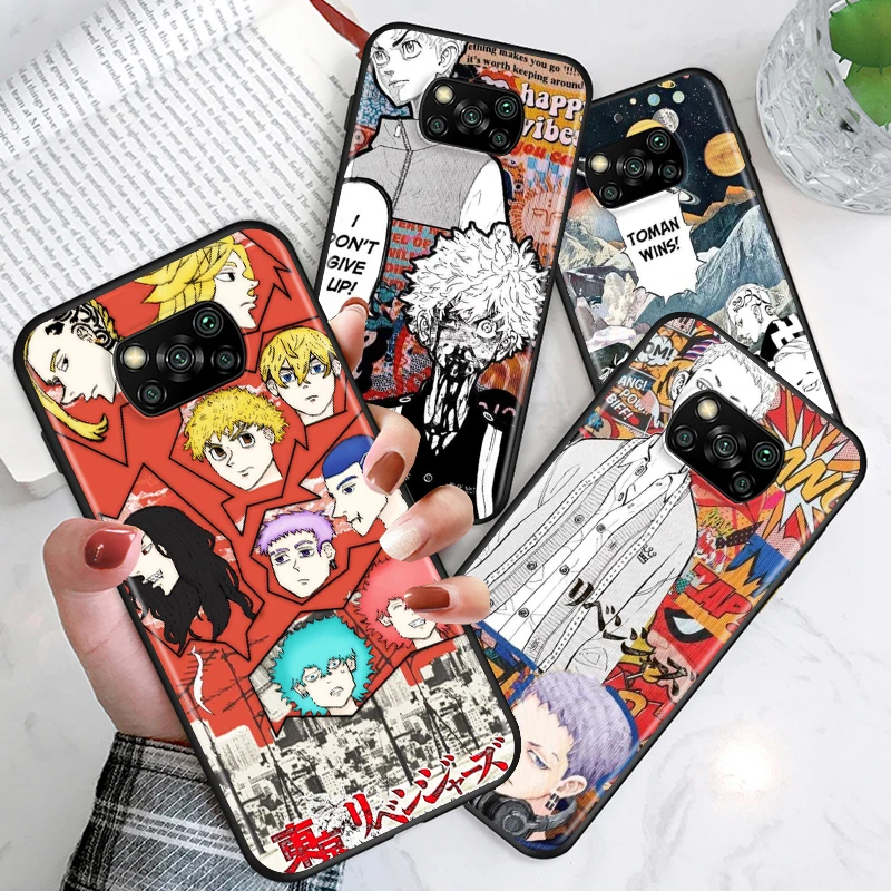 

Tokyo Avengers For Xiaomi Poco X3 NFC GT M3 M2 X2 F3 F2 Pro C3 F1 Mi Play Mix 3 A2 A1 6X 5X Black Phone Case