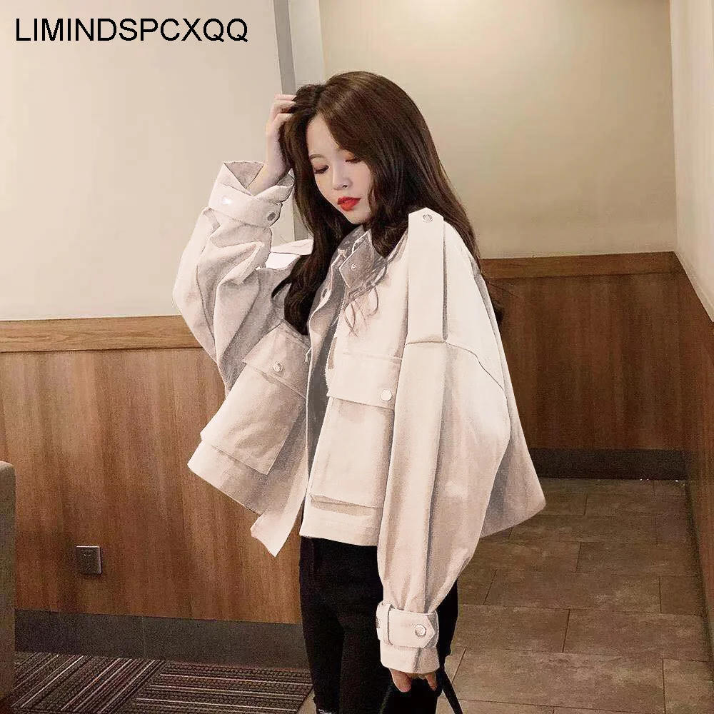 

Short Trench Coats Korean Clothes Female Thin 2021 Spring Autumn Fashion Windbreaker Tops Womens Vintage Casual Streetwear New