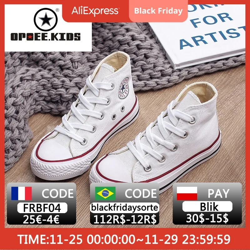 

Children's canvas shoes 2021 spring and autumn models men's and women's classic lace-up high-top canvas shoes baby casual shoes