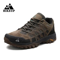 hikeup mens hiking shoes climbing male sports shoes work safety toe tactical non slip durable trekking sneakers men leather