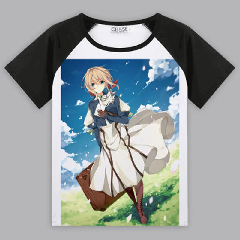 

Violet Evergarden T-shirt Cosplay Anime T-shirt Short Sleeve Tops Tees