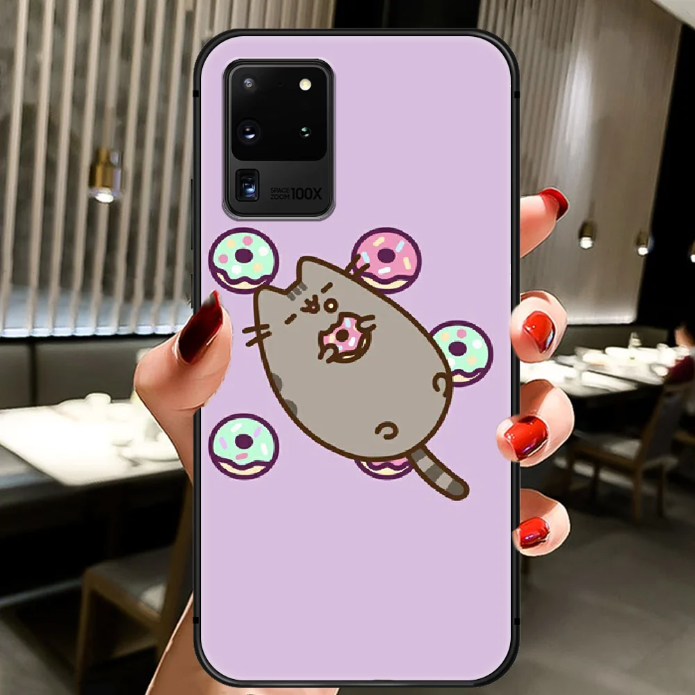 

Cartoon Pusheen Cute Cat Phone Case Cover Hull For Samsung Galaxy S 6 7 8 9 10 e 20 Edge Uitra Note 8 9 10 Plus black Prime