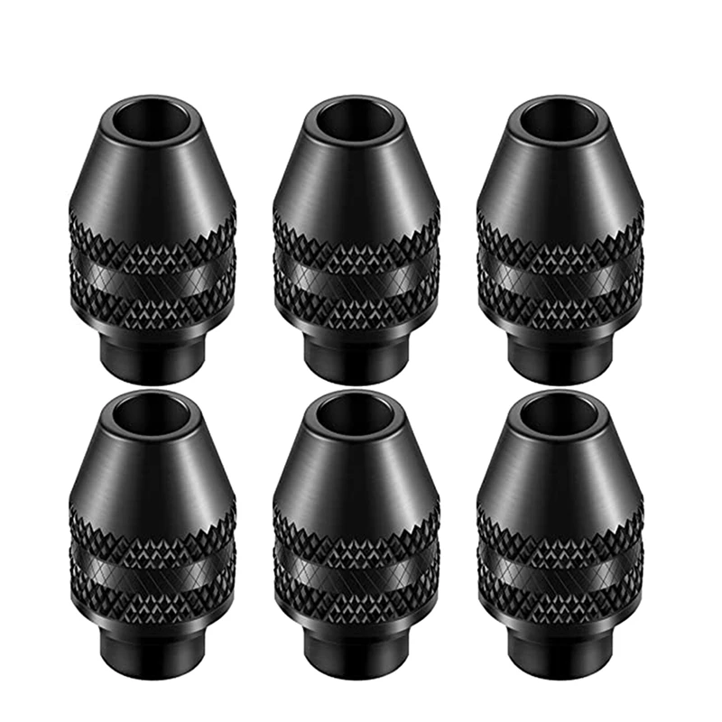 

6Pcs Quick Change Chuck Multifunction Universal Mini Keyless Drill Chuck for Dremel Electric Grinder Tool 0.4-3.2mm