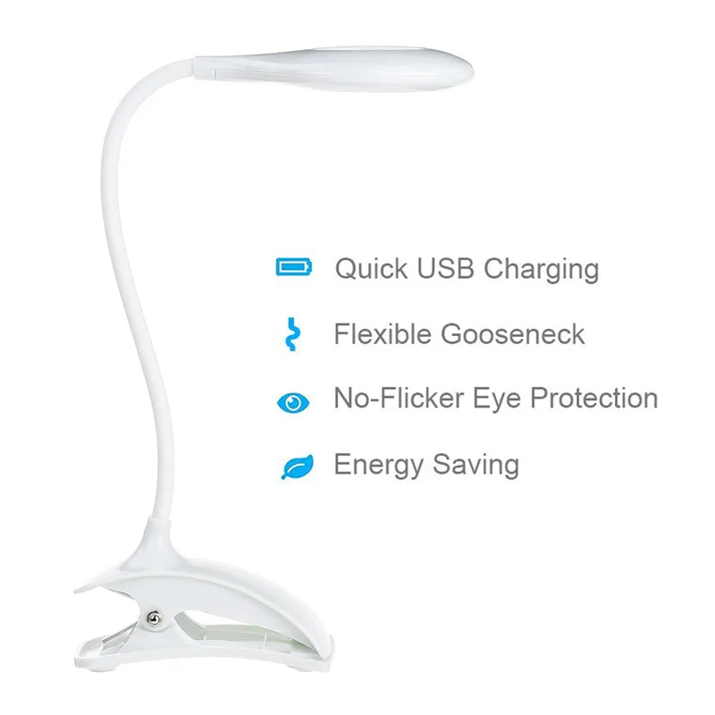 

5W Led Desk lamp USB Foldable Table Lamp with Clip Bed Reading Book Night Light LED Desk lamp Table Eye Protection DC5V