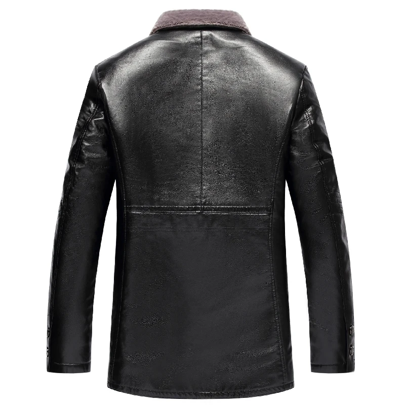 Зимняя Толстая кашемировая куртка большого размера для мужчин среднего возраста