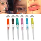 Для детей возрастом 1-6 шт. тело пункционная игла катетер канюля с мягкими стерильными адгезивными инструментов хирургические Сталь стерилизованные иглы татуировки нос украшения для губ 14 г 16 18 г, 20 г