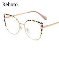 sexy cat eye leopard glasses frame woman 2021 transparent anti blue light optical eyeglasses frames women metal frame eyewear