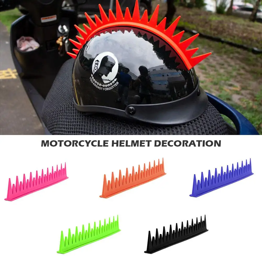 Motorcycle Dirtbike Rubber Helmet Mohawk Peel Stick Spikes Full Face Helmets Motorcycle Decoration Free Shipping