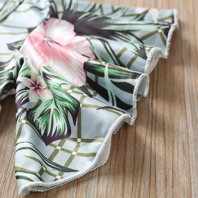 2020 Summer Baby Girl Cloth Set Flowers Ruffled Sleeve Romper Top+Pink Skirt 2pcs Suit Fashion Toddler Kid Outfit 1-4T | Мать и ребенок