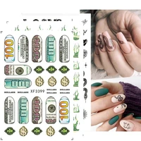 3pcsset nail decals dragon money shape 3d effect ultra thin manicure art dollar tips decorations sticker for manicure