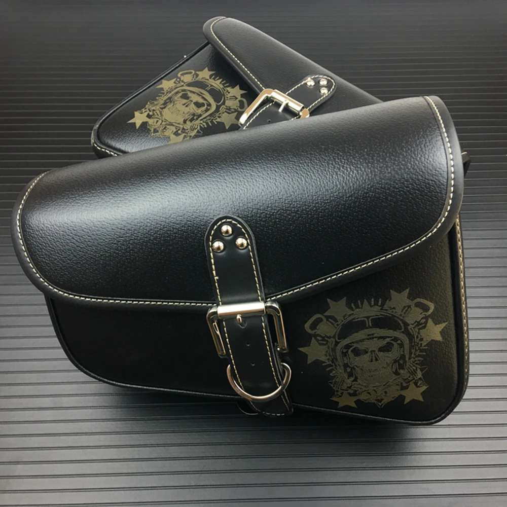 Универсальная мотоциклетная седельная сумка из искусственной кожи черная для