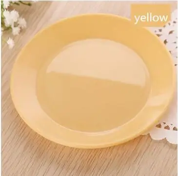 F511 yellow FEIGO, 1 шт., обеденные тарелки, красочная посуда, фруктовое блюдце, пищевые пластиковые тарелки для закусок, кухонные принадлежности, тарелки F511 - Цвет: F511 yellow
