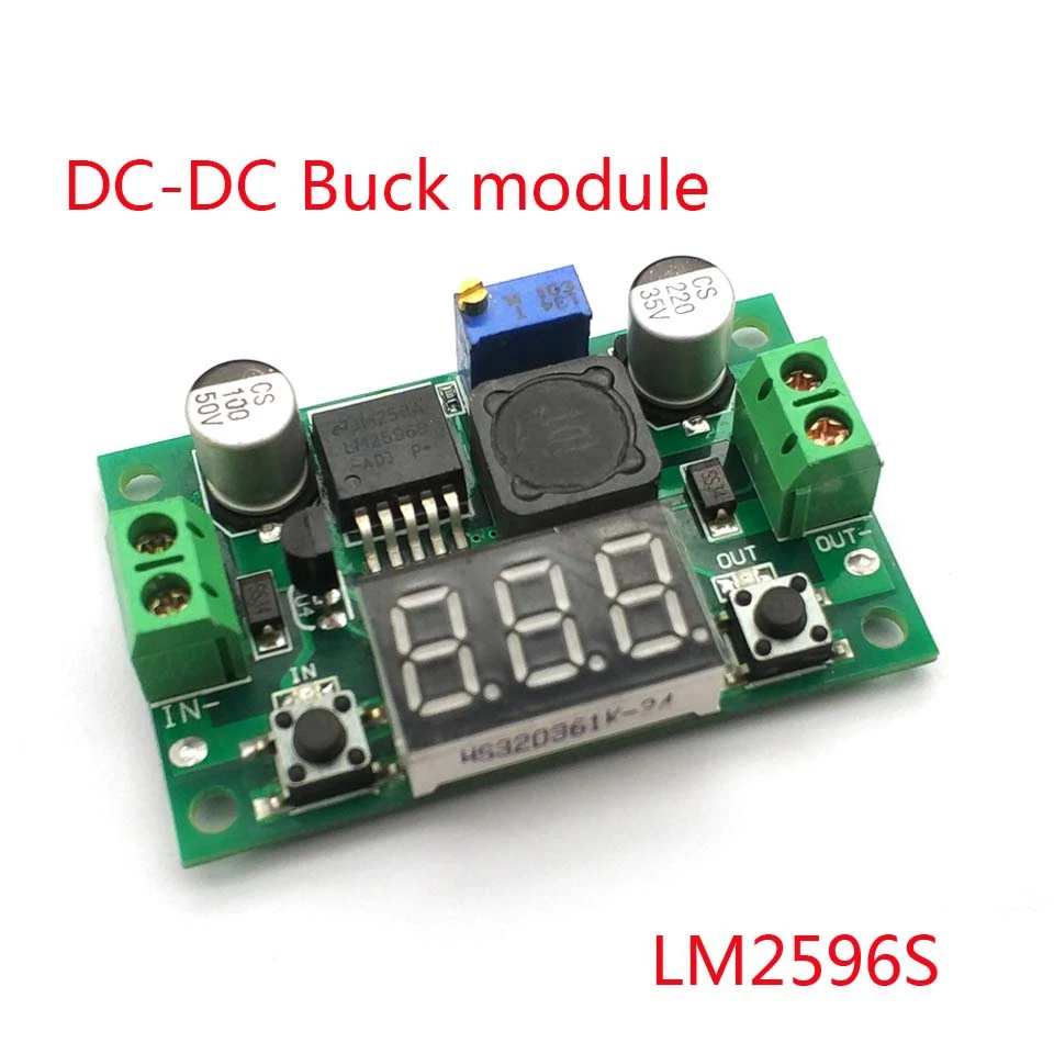 

LM2596S LM2596 DC 4.0~40 To 1.3-37V Adjustable Step-Down Power Module + LED Voltmeter DC-DC Module