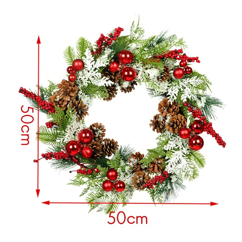 

Christmas Door Wreath Pine & Berry Artificial Wreaths for Holiday Festival Home Farmhouse Wall Decor