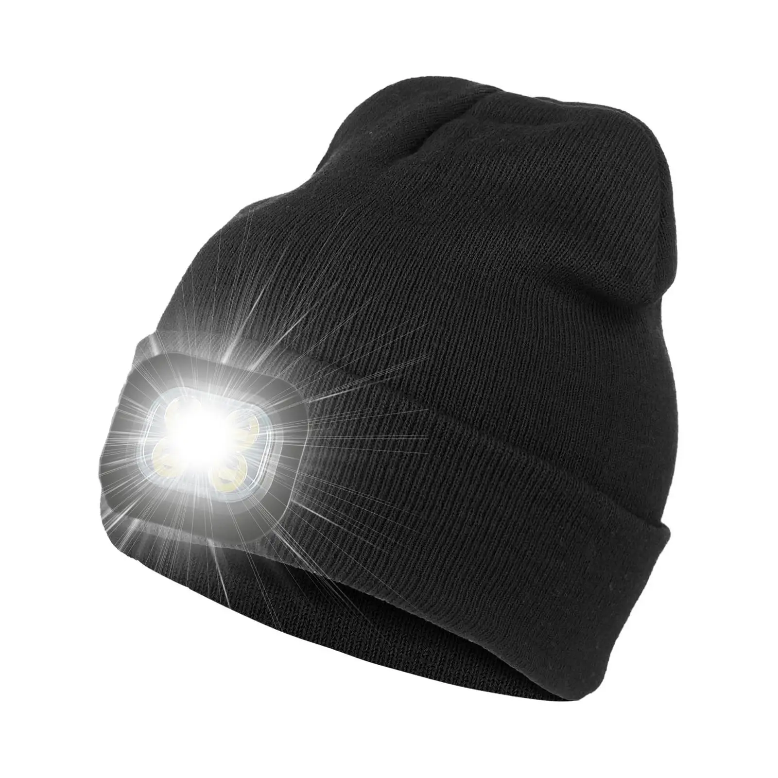 

Winter Men Women USB Rechargeable LED Light Hats Beanie Night Walk Running Cap Fashion Running Hiking Warm Sport Knitted Hat