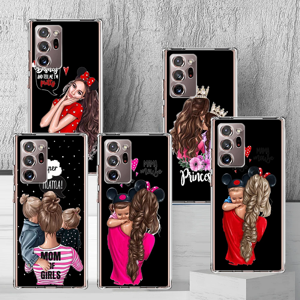 

Baby Girl Super Mom Case for Samsung Galaxy Note 10 Lite 9 20 Ultra 8 M31s M51 M30s J4 J6 Plus J8 Transparent Soft Phone Cover